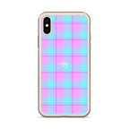 Clear Case for iPhone Mauve and Coastal Mist Plaid - Scottish Squares