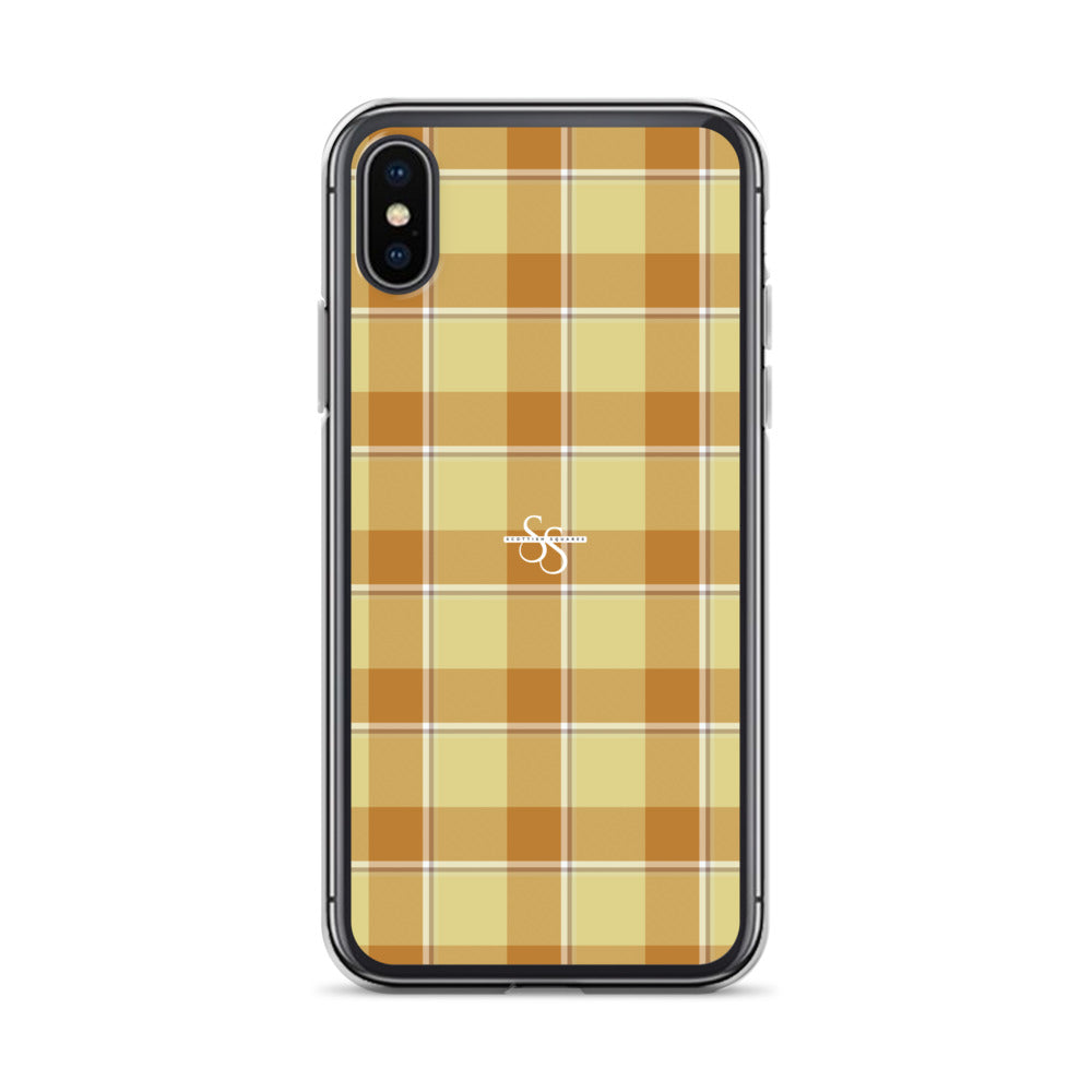 Clear Case for iPhone Zombie and Copper Plaid iPhone X XS - Scottish Squares