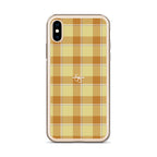 Clear Case for iPhone Zombie and Copper Plaid - Scottish Squares