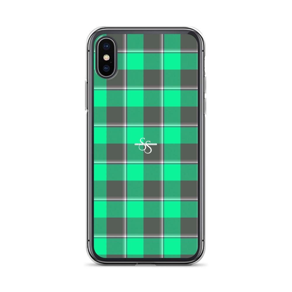 Clear Case for iPhone Spring Green and Finlandia Plaid iPhone X XS - Scottish Squares
