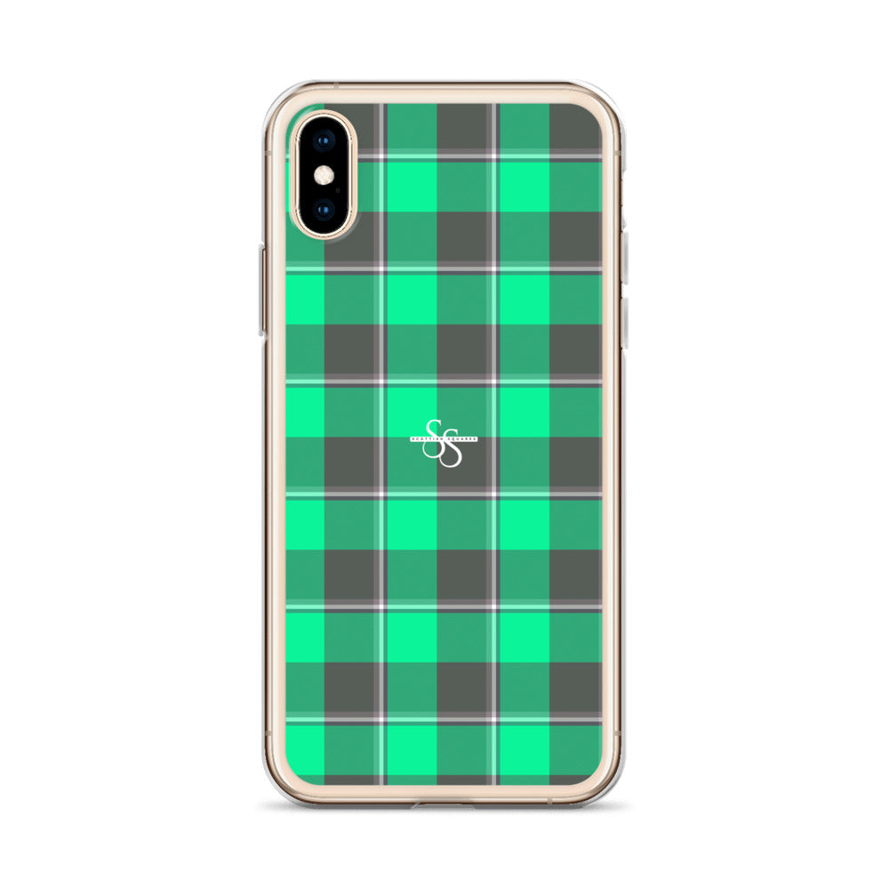 Clear Case for iPhone Spring Green and Finlandia Plaid - Scottish Squares