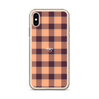 Clear Case for iPhone Hit Pink and Livid Brown Plaid - Scottish Squares