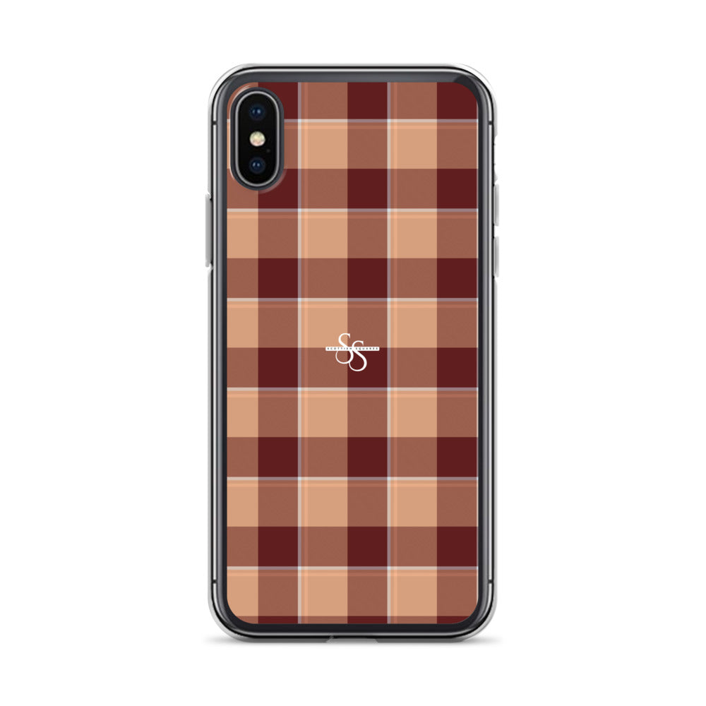 Clear Case for iPhone Whiskey and Livid Brown Plaid iPhone X XS - Scottish Squares