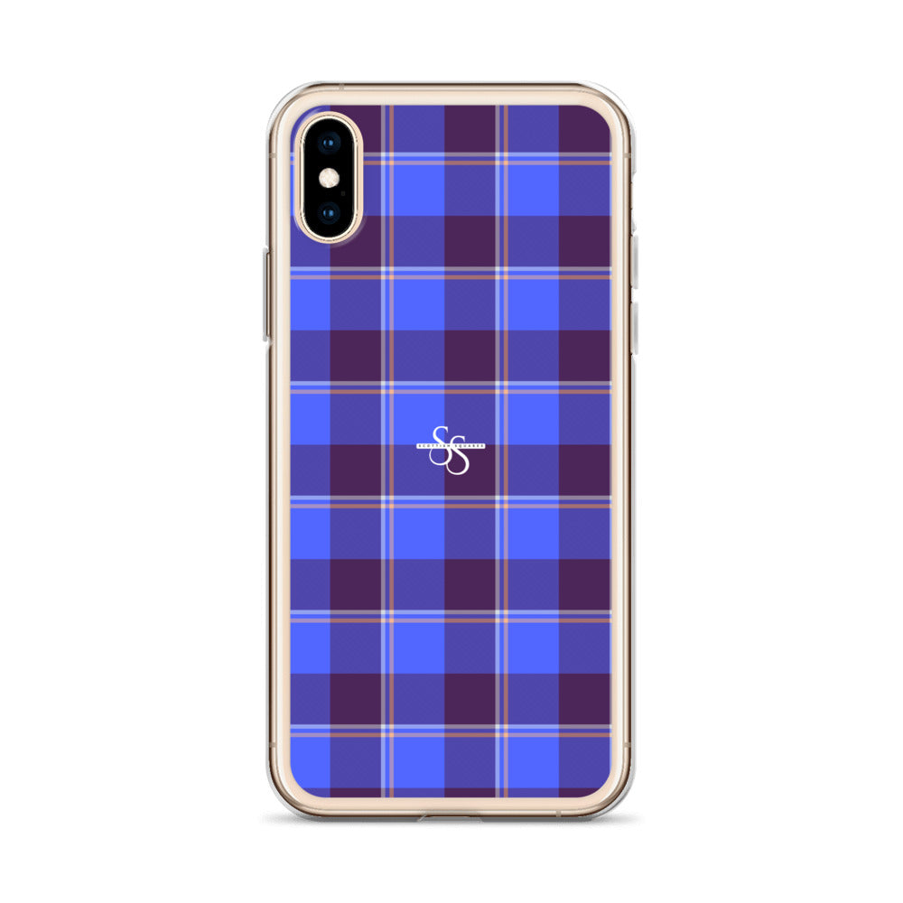 Clear Case for iPhone Cornflower Blue and Livid Brown Plaid - Scottish Squares