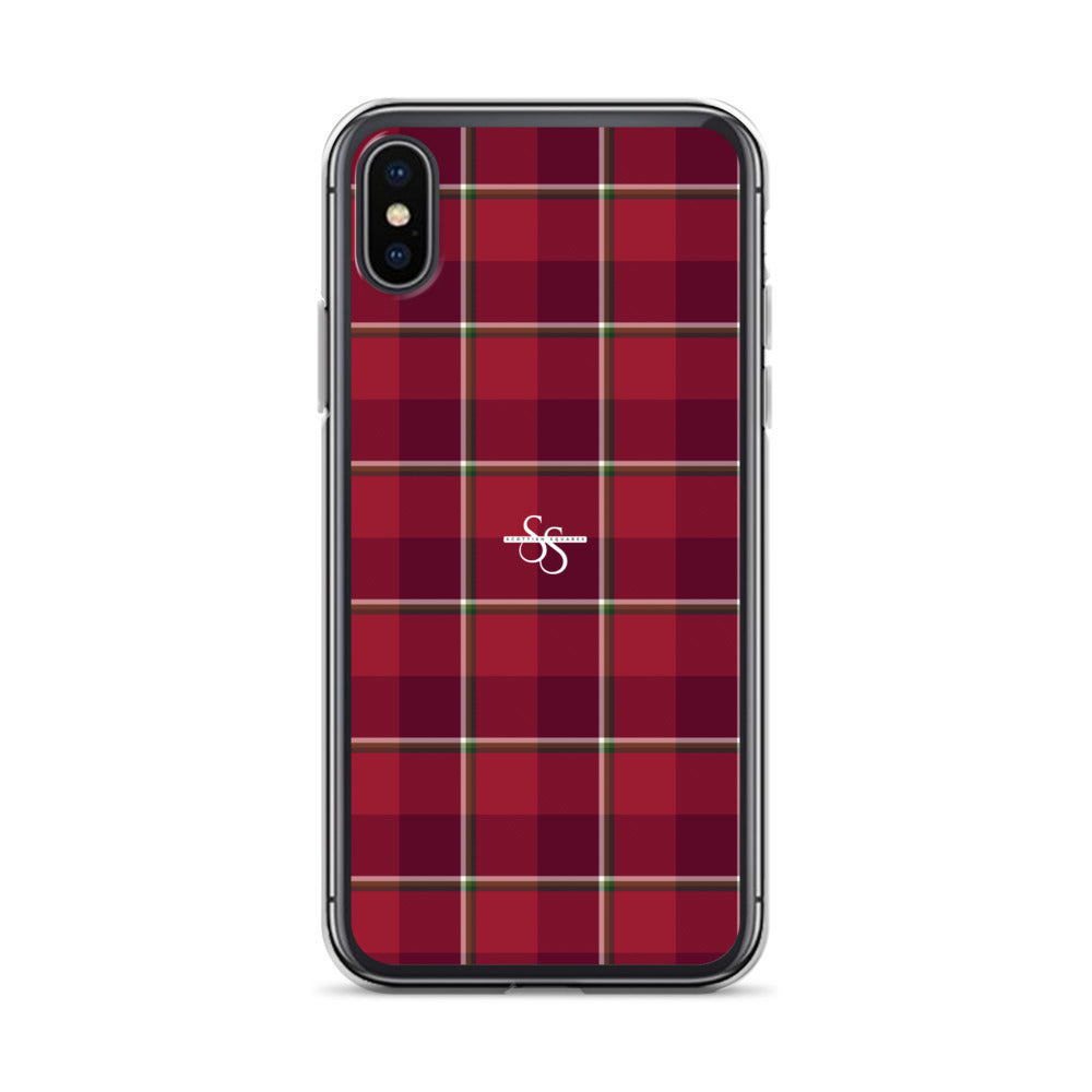 Clear Case for iPhone Old Brick and Cab Sav Plaid iPhone X XS - Scottish Squares