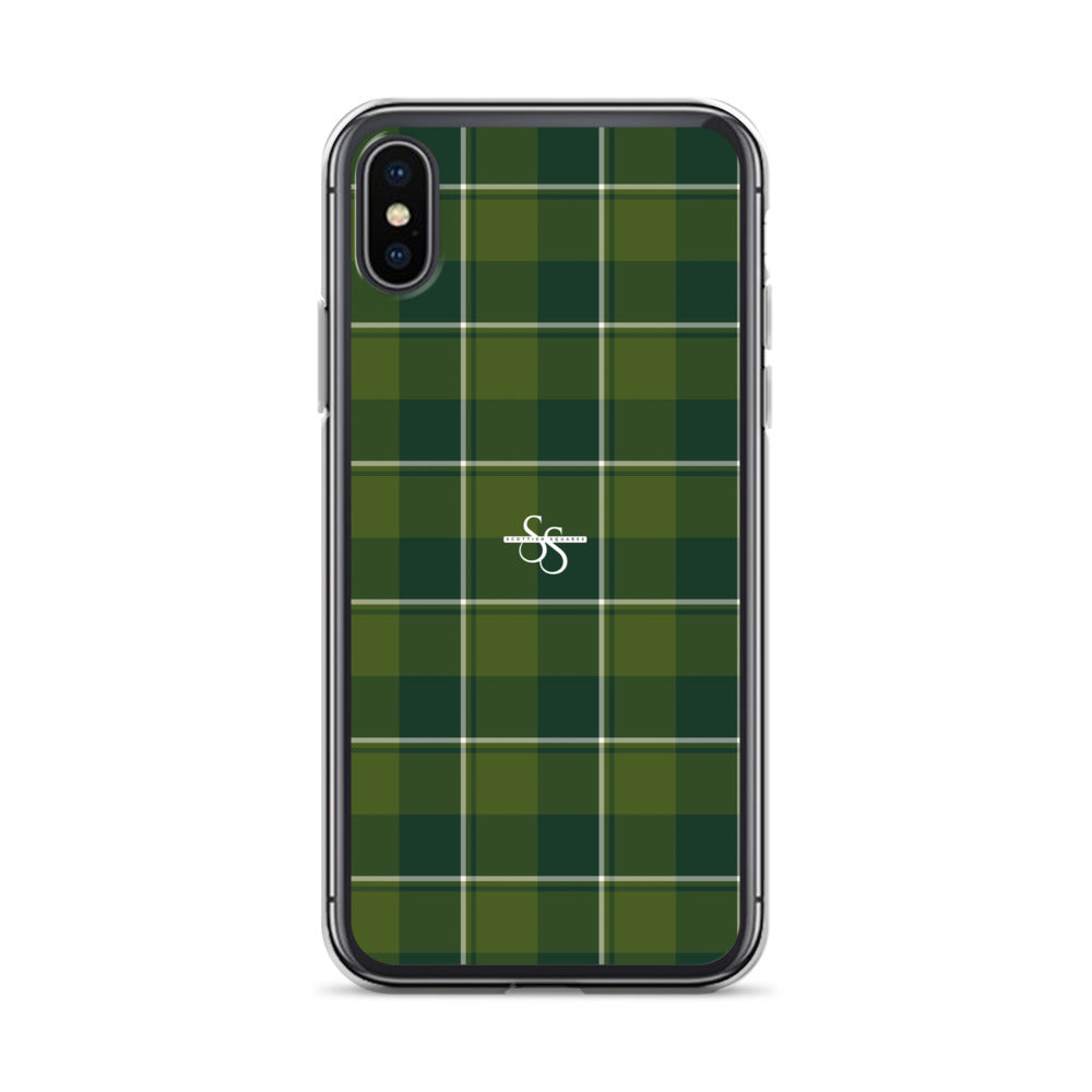 Clear Case for iPhone Woodland and Evergreen Plaid iPhone X XS - Scottish Squares