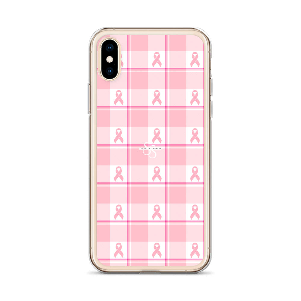 Clear Case for iPhone Breast Cancer Awareness Plaid - Scottish Squares