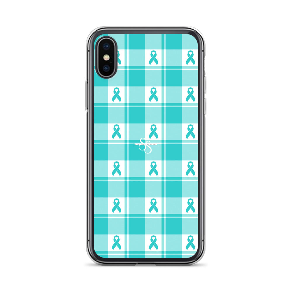 Clear Case for iPhone Ovarian Cancer Awareness Plaid iPhone X XS - Scottish Squares