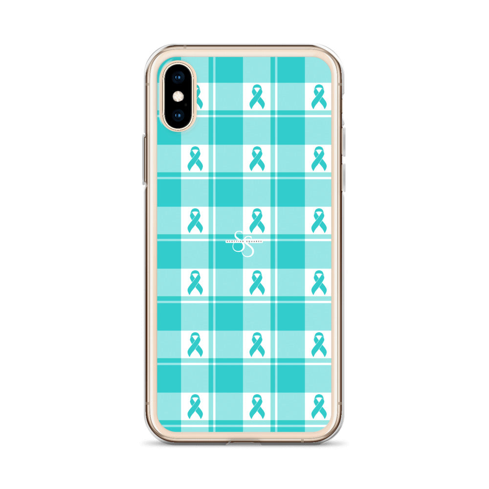 Clear Case for iPhone Ovarian Cancer Awareness Plaid - Scottish Squares