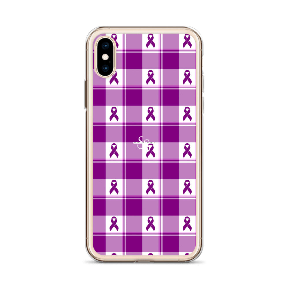 Clear Case for iPhone Pancreatic Cancer Awareness Plaid - Scottish Squares