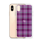 Clear Case for iPhone Purple and Trendy Pink Plaid - Scottish Squares