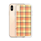 Clear Case for iPhone Claystone and Morning Mist Plaid - Scottish Squares