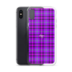 Clear Case for iPhone Electric Violet and Fuchsia Plaid - Scottish Squares