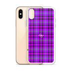 Clear Case for iPhone Electric Violet and Fuchsia Plaid - Scottish Squares