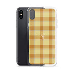 Clear Case for iPhone Zombie and Copper Plaid - Scottish Squares