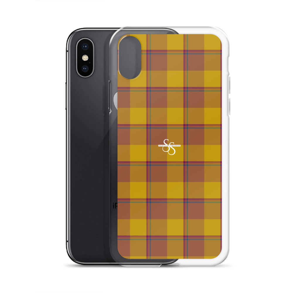 Clear Case for iPhone Potters Clay and Pizza Plaid - Scottish Squares