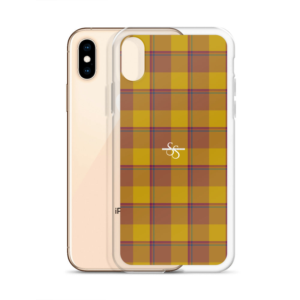 Clear Case for iPhone Potters Clay and Pizza Plaid - Scottish Squares