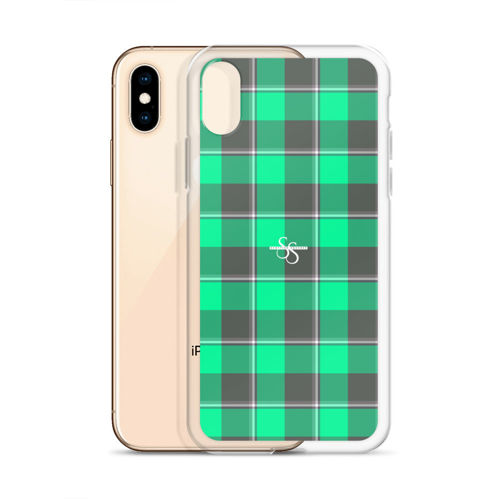 Clear Case for iPhone Spring Green and Finlandia Plaid - Scottish Squares