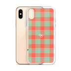 Clear Case for iPhone Spring Rain and Persimmon Plaid - Scottish Squares