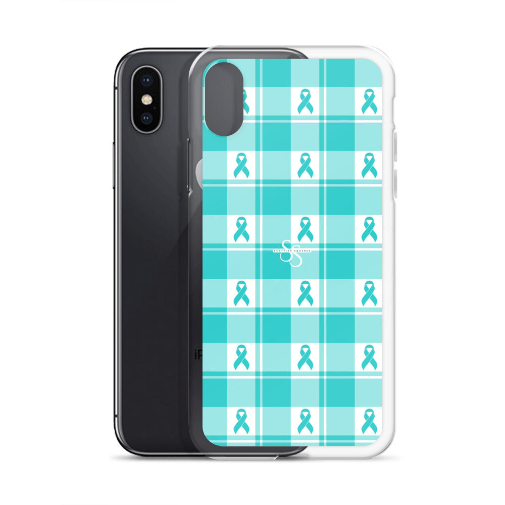 Clear Case for iPhone Ovarian Cancer Awareness Plaid - Scottish Squares