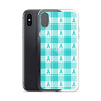 Clear Case for iPhone Ovarian Cancer Awareness Plaid - Scottish Squares