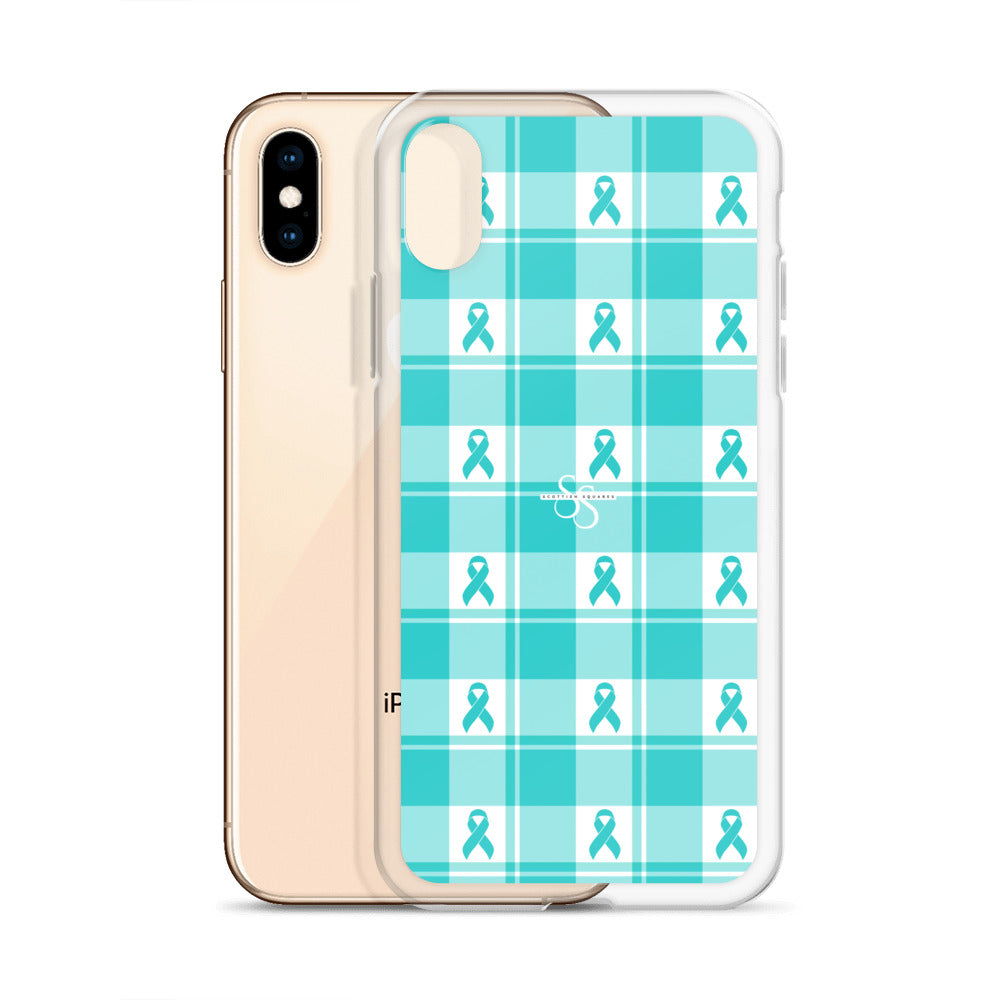 Clear Case for iPhone Ovarian Cancer Awareness Plaid - Scottish Squares