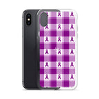 Clear Case for iPhone Pancreatic Cancer Awareness Plaid - Scottish Squares