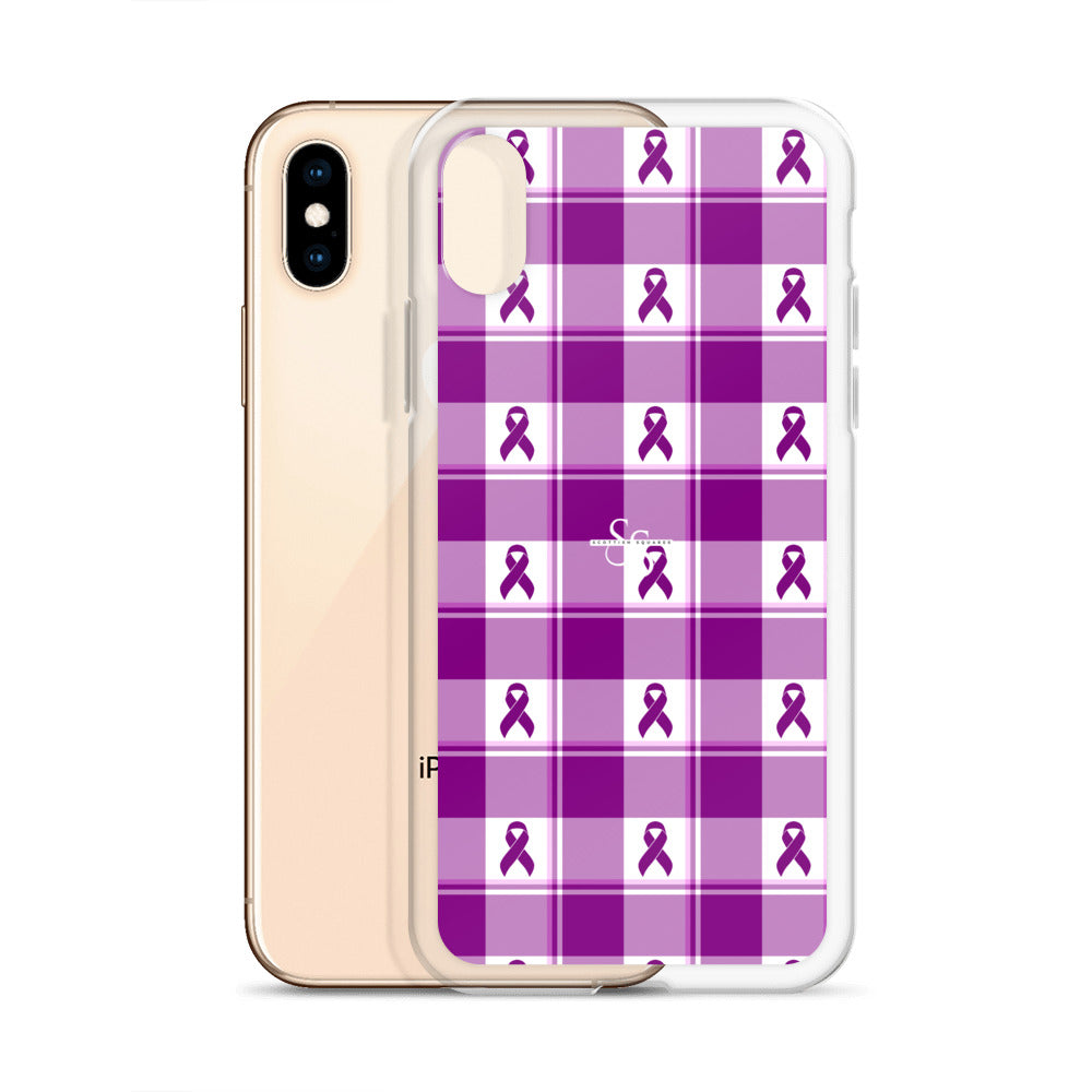 Clear Case for iPhone Pancreatic Cancer Awareness Plaid - Scottish Squares