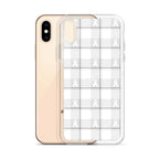 Clear Case for iPhone Lung Cancer Awareness Plaid, White Ribbon, Supportive Gift - Scottish Squares
