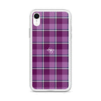 Clear Case for iPhone Purple and Trendy Pink Plaid - Scottish Squares