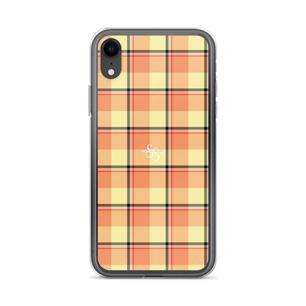 Clear Case for iPhone Claystone and Morning Mist Plaid iPhone XR - Scottish Squares