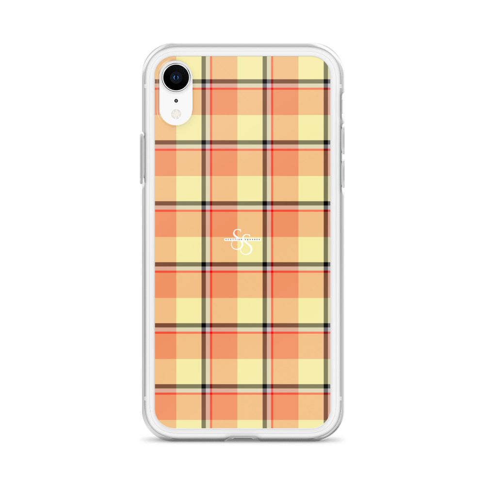 Clear Case for iPhone Claystone and Morning Mist Plaid - Scottish Squares
