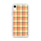 Clear Case for iPhone Claystone and Morning Mist Plaid - Scottish Squares