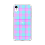 Clear Case for iPhone Mauve and Coastal Mist Plaid - Scottish Squares
