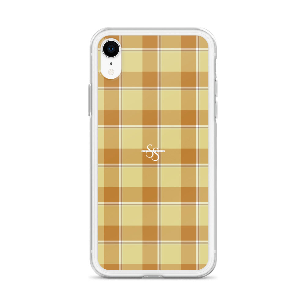 Clear Case for iPhone Zombie and Copper Plaid - Scottish Squares