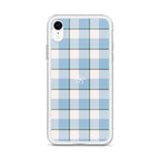 Clear Case for iPhone Pink Cloud and Blue Lagoon Plaid - Scottish Squares