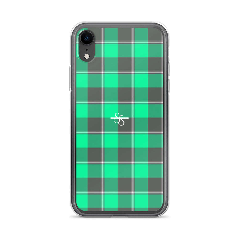 Clear Case for iPhone Spring Green and Finlandia Plaid iPhone XR - Scottish Squares