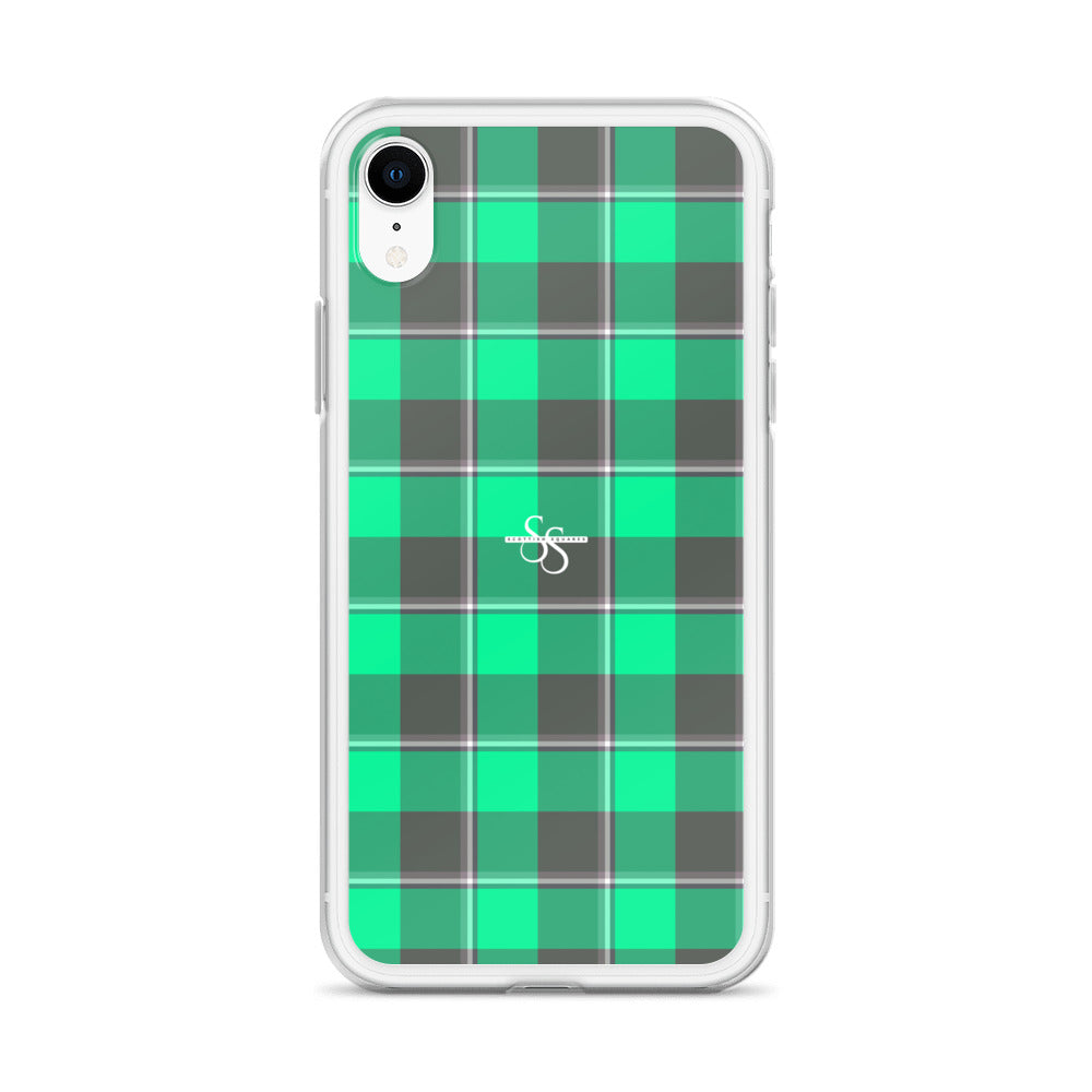 Clear Case for iPhone Spring Green and Finlandia Plaid - Scottish Squares