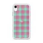 Clear Case for iPhone Vista Blue and Turkish Rose Plaid - Scottish Squares