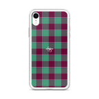 Clear Case for iPhone Ocean Green and Mulberry Wood Plaid - Scottish Squares