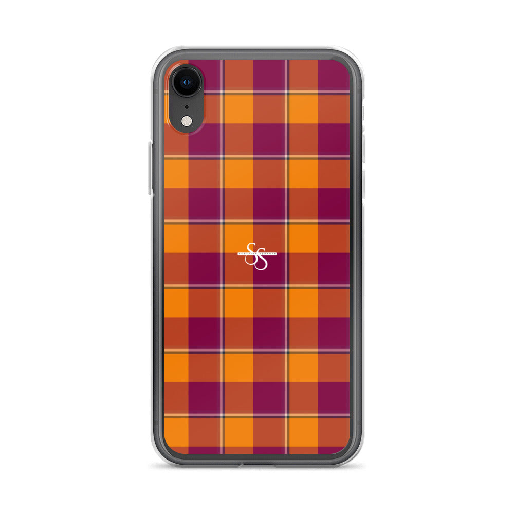 Clear Case for iPhone Tahiti Gold and Rose Bud Cherry Plaid iPhone XR - Scottish Squares