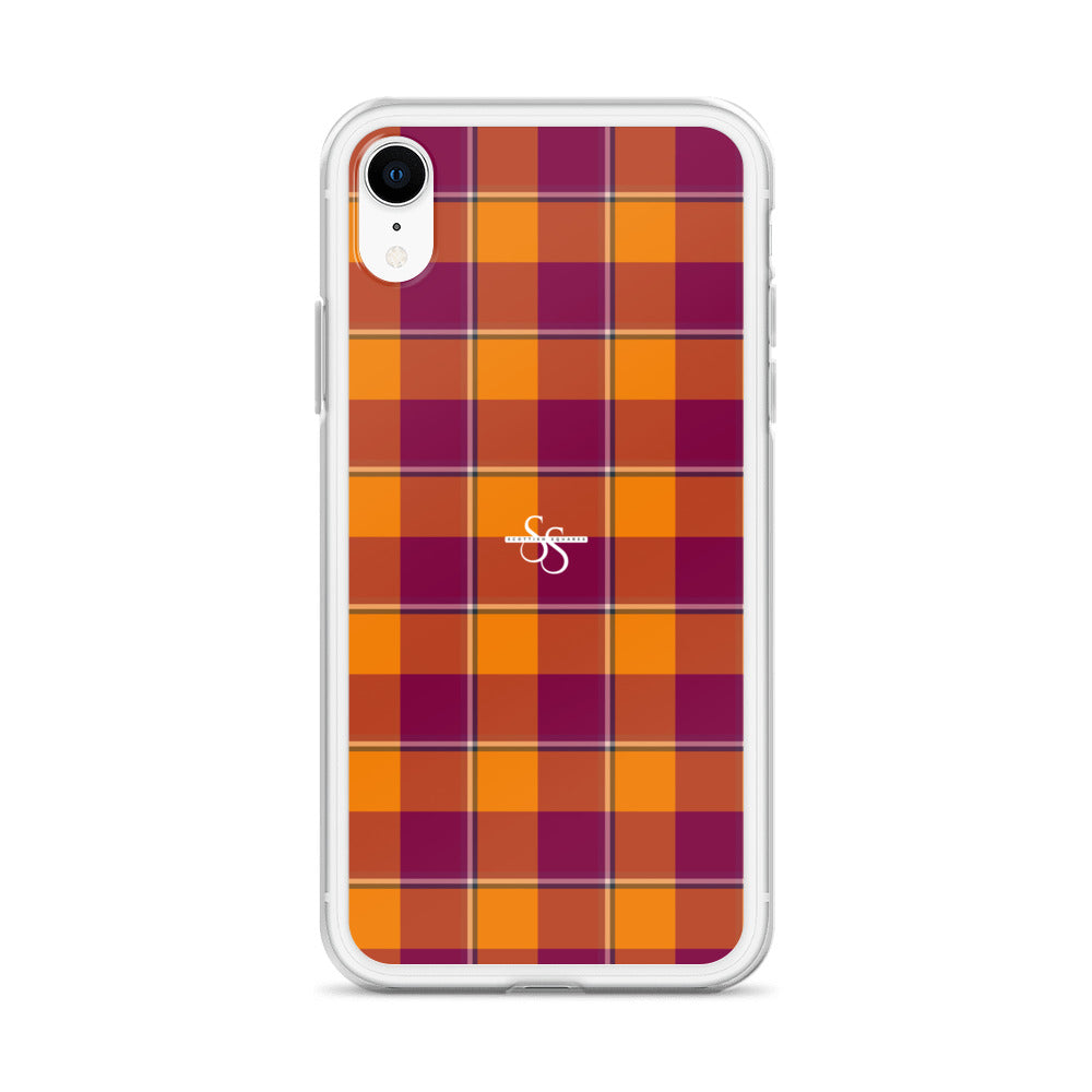Clear Case for iPhone Tahiti Gold and Rose Bud Cherry Plaid - Scottish Squares