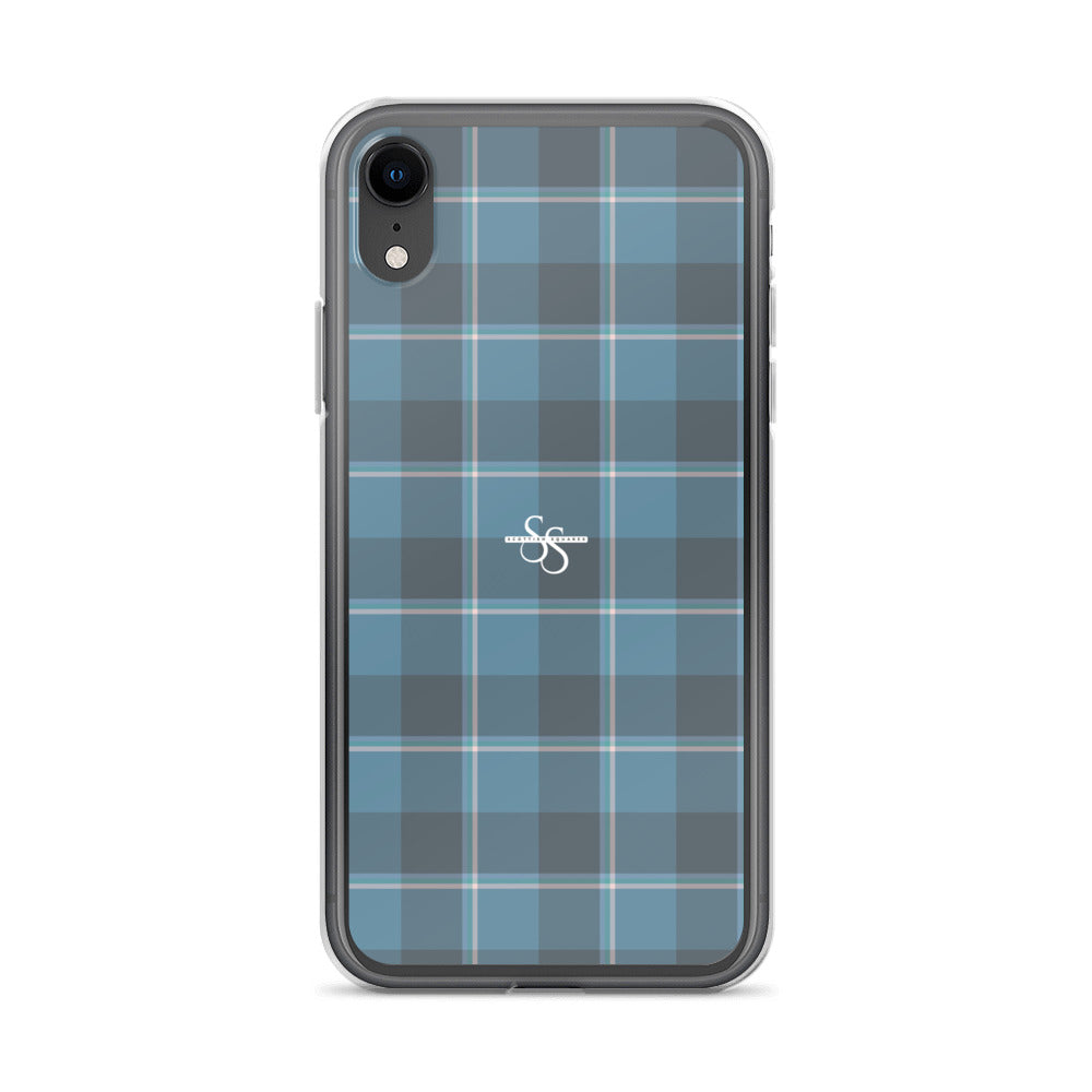 Clear Case for iPhone Hoki and Shuttle Gray Plaid iPhone XR - Scottish Squares