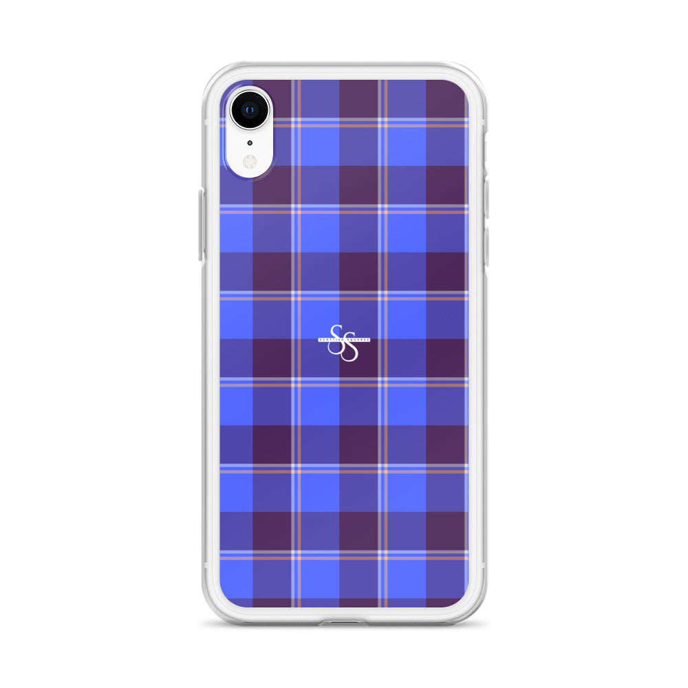 Clear Case for iPhone Cornflower Blue and Livid Brown Plaid - Scottish Squares