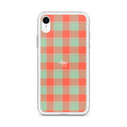 Clear Case for iPhone Spring Rain and Persimmon Plaid - Scottish Squares
