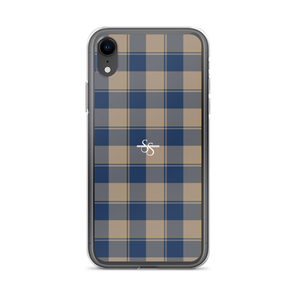 Clear Case for iPhone Cello and Donkey Brown Plaid iPhone XR - Scottish Squares