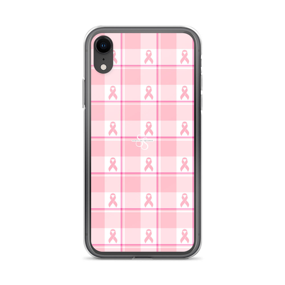 Clear Case for iPhone Breast Cancer Awareness Plaid iPhone XR - Scottish Squares