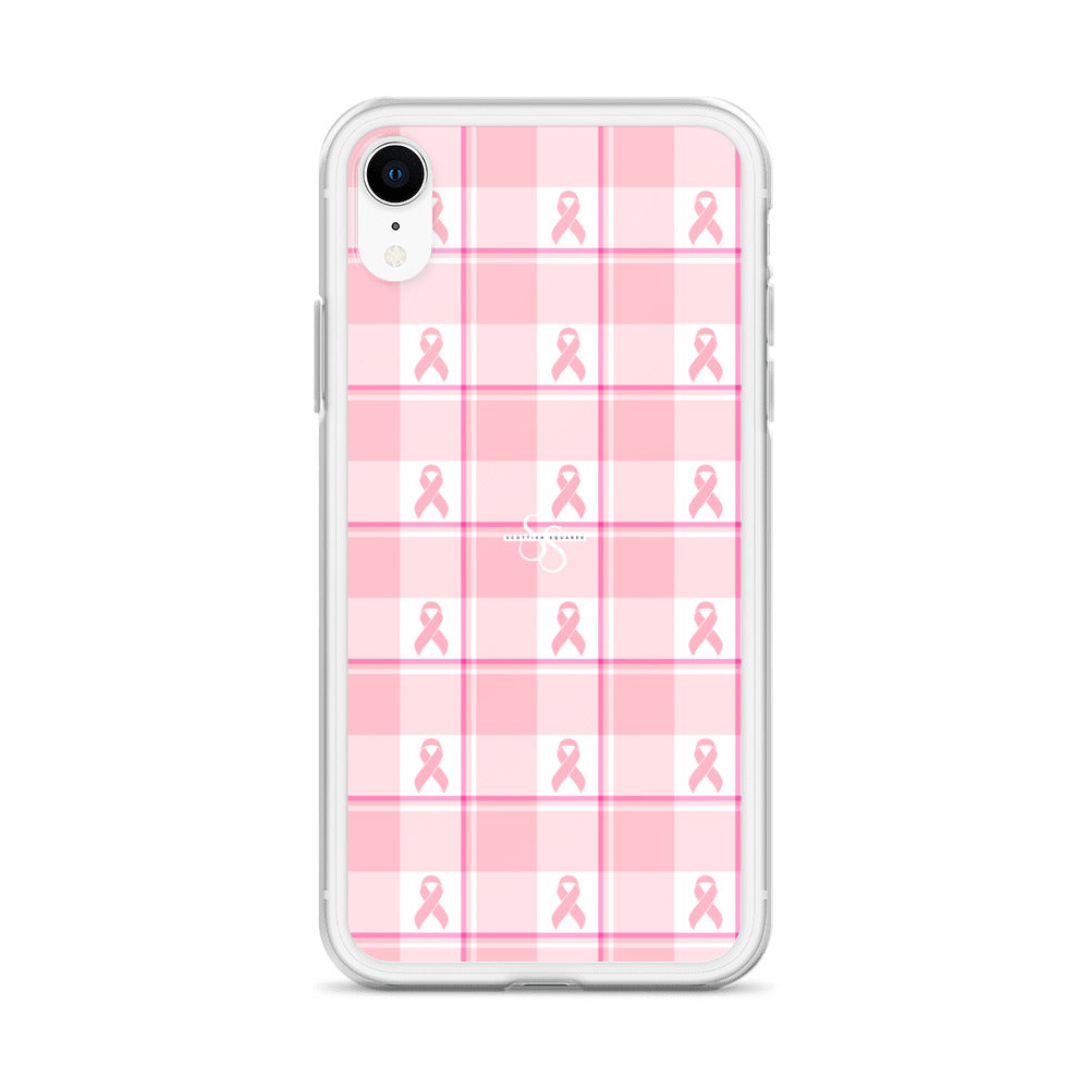 Clear Case for iPhone Breast Cancer Awareness Plaid - Scottish Squares