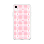 Clear Case for iPhone Breast Cancer Awareness Plaid - Scottish Squares