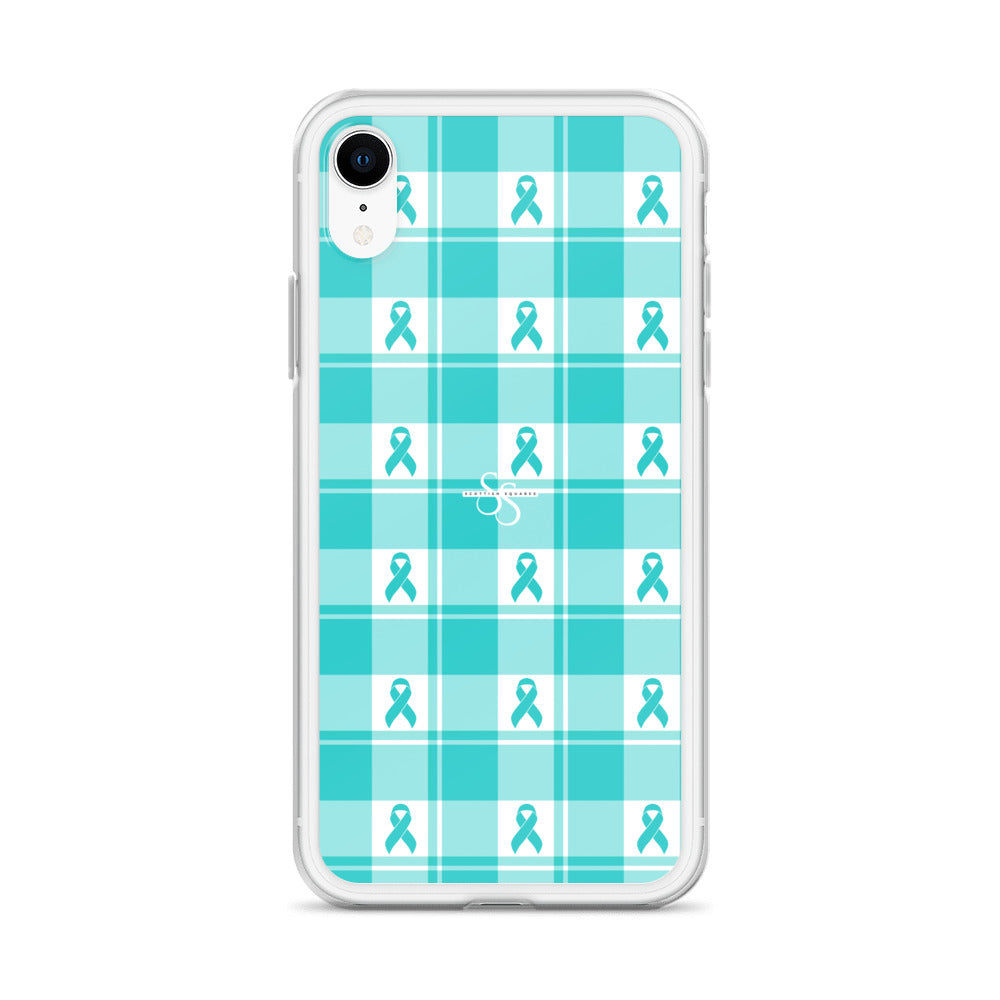 Clear Case for iPhone Ovarian Cancer Awareness Plaid - Scottish Squares
